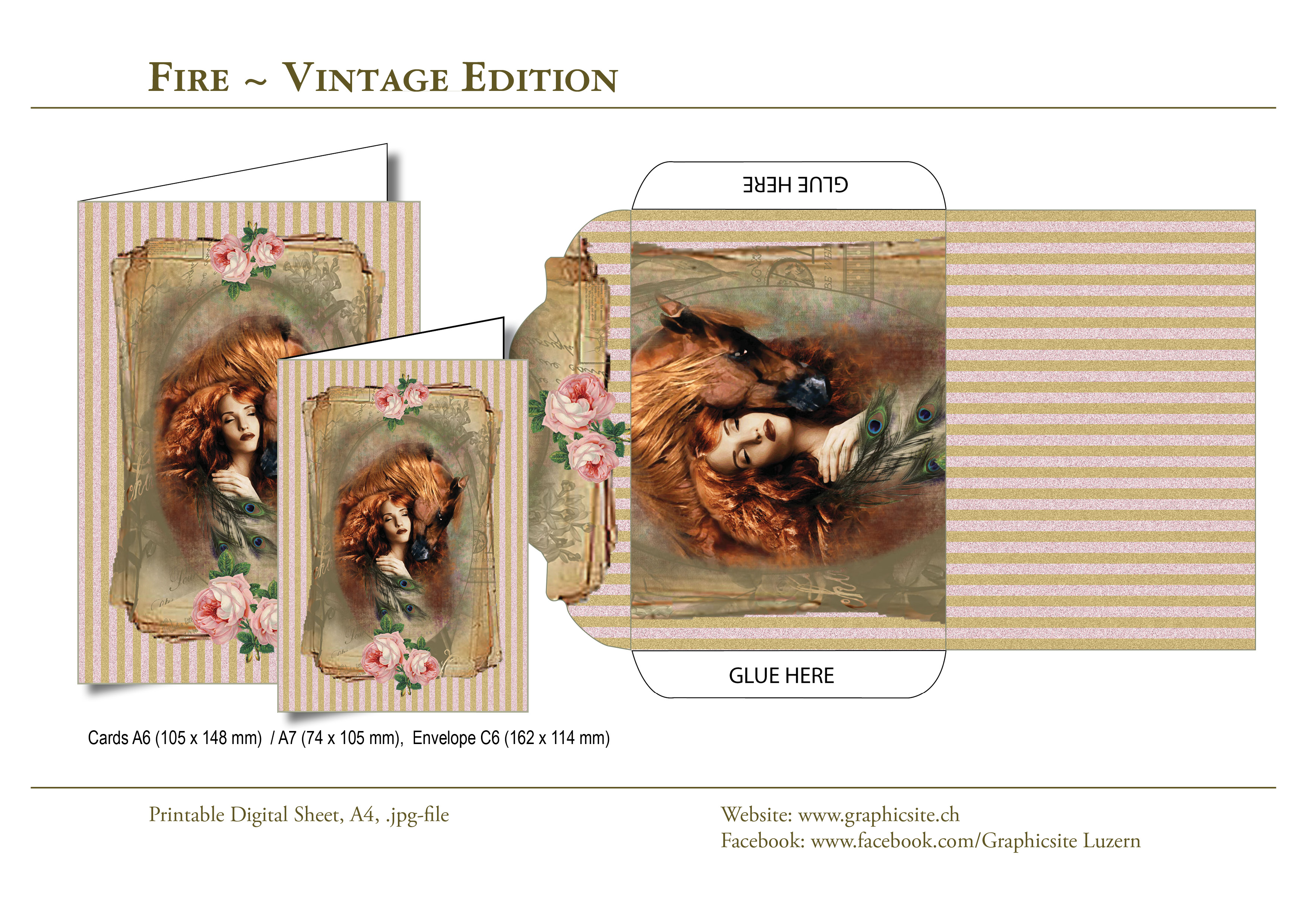 Printable Digital Collages - DIN A-Formats - Fire_VintageEdition